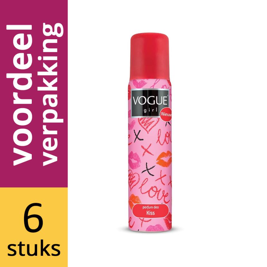 Vogue Girl Deospray Kiss Voordeelverpakking 6x100ml