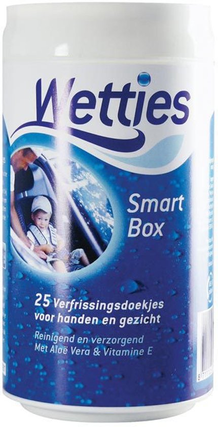 Wetties Smart Box Verfrissingsdoekjes Voor Handen en Gezicht 25stuks