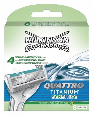 Wilkinson Sword Quattro Titanium Sensitive Scheermesjes 8stuks