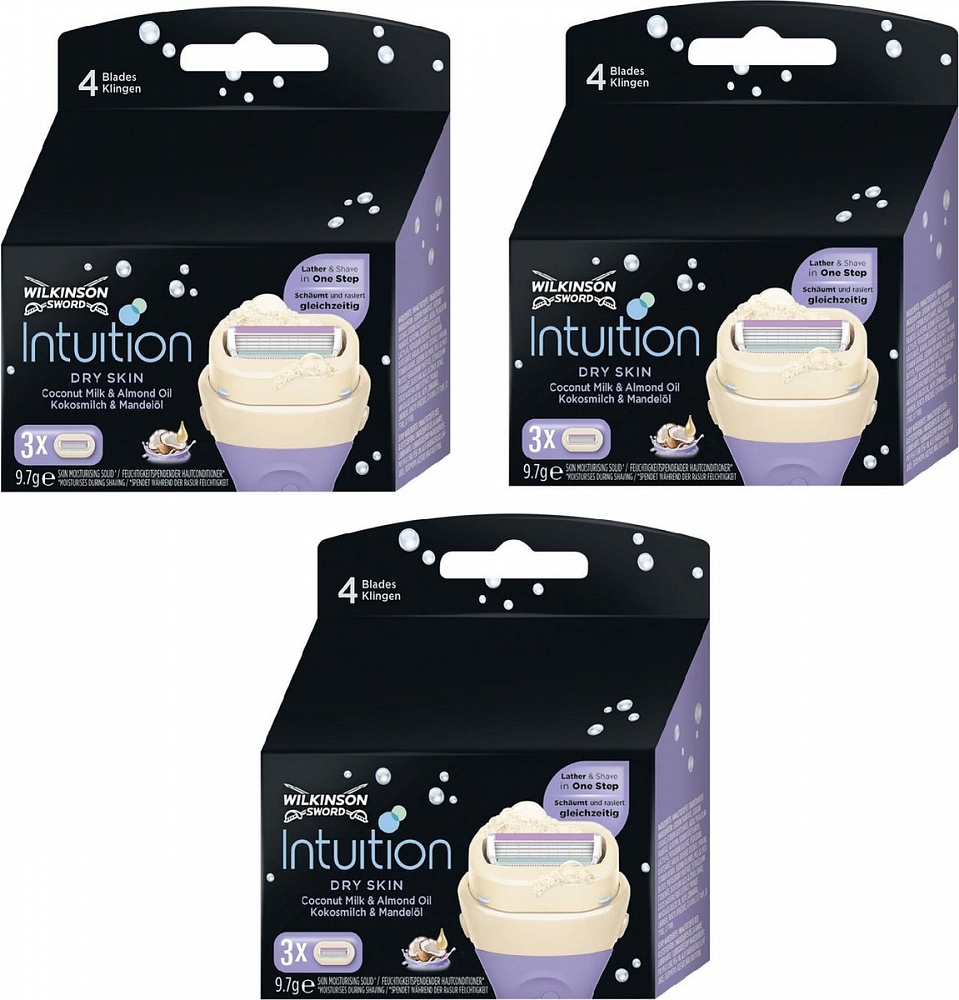 3x3st Wilkinson Sword Intuition Dry Skin Scheermesjes Voordeelverpakking