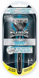 Wilkinson Wilkinson Sword Quattro Titanium Sensitive Apparaat Black + 2 Mesjes