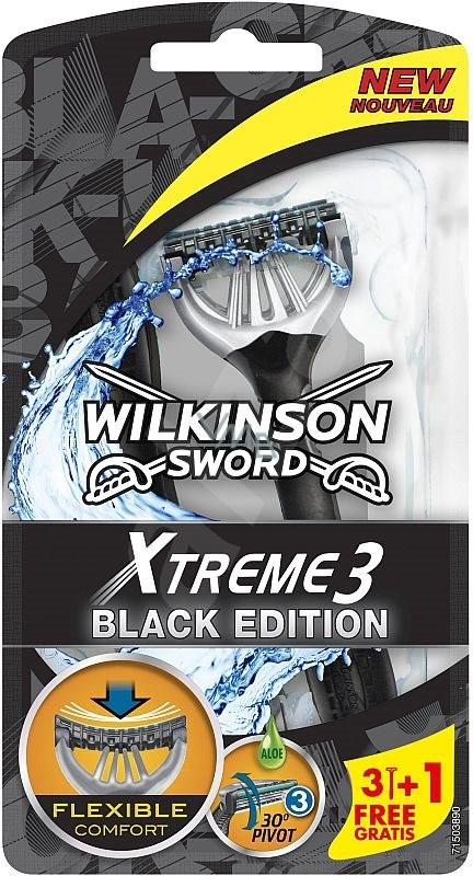 4stuks Wilkinson Sword Xtreme3 Black Edition 4stuks Wilkinson Sword Xtreme3 Black Edition
