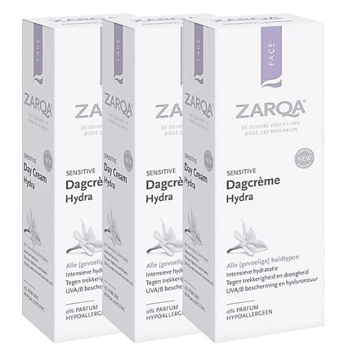 Zarqa Dagcreme Hydra Sensitive Voordeelverpakking 3x50ml