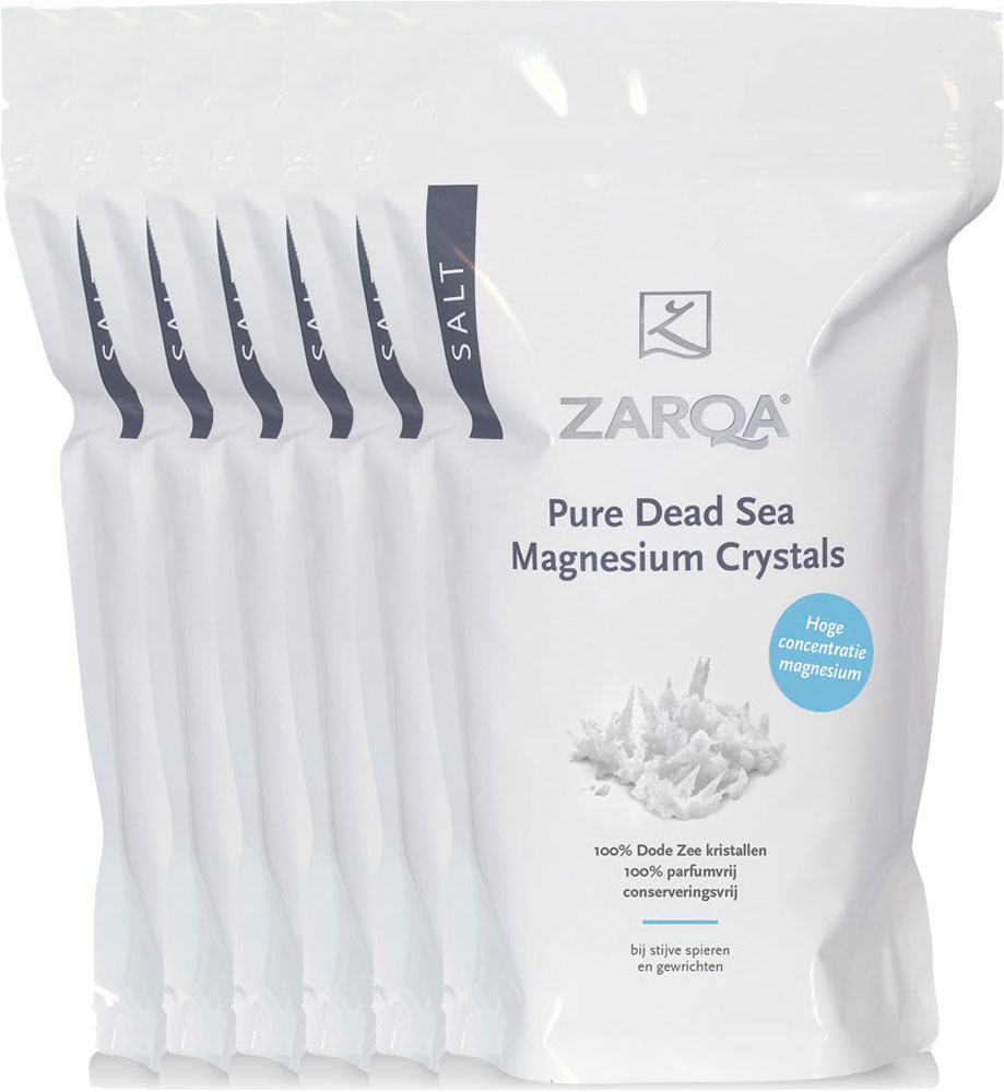 Zarqa Pure Dead Sea Magnesium Crystals Voordeelverpakking 6x1000gr